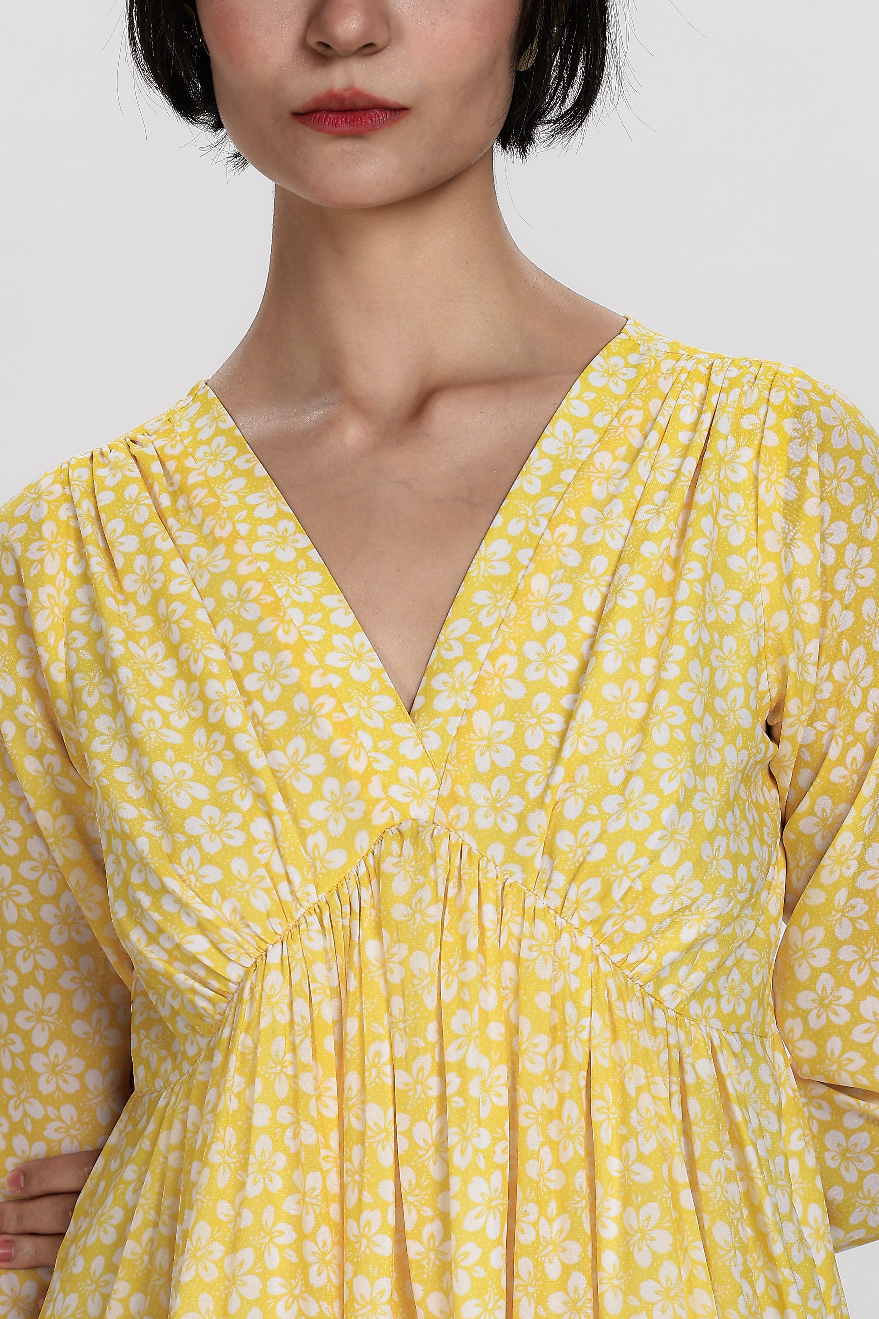 FLORA MINI DRESS-YELLOW