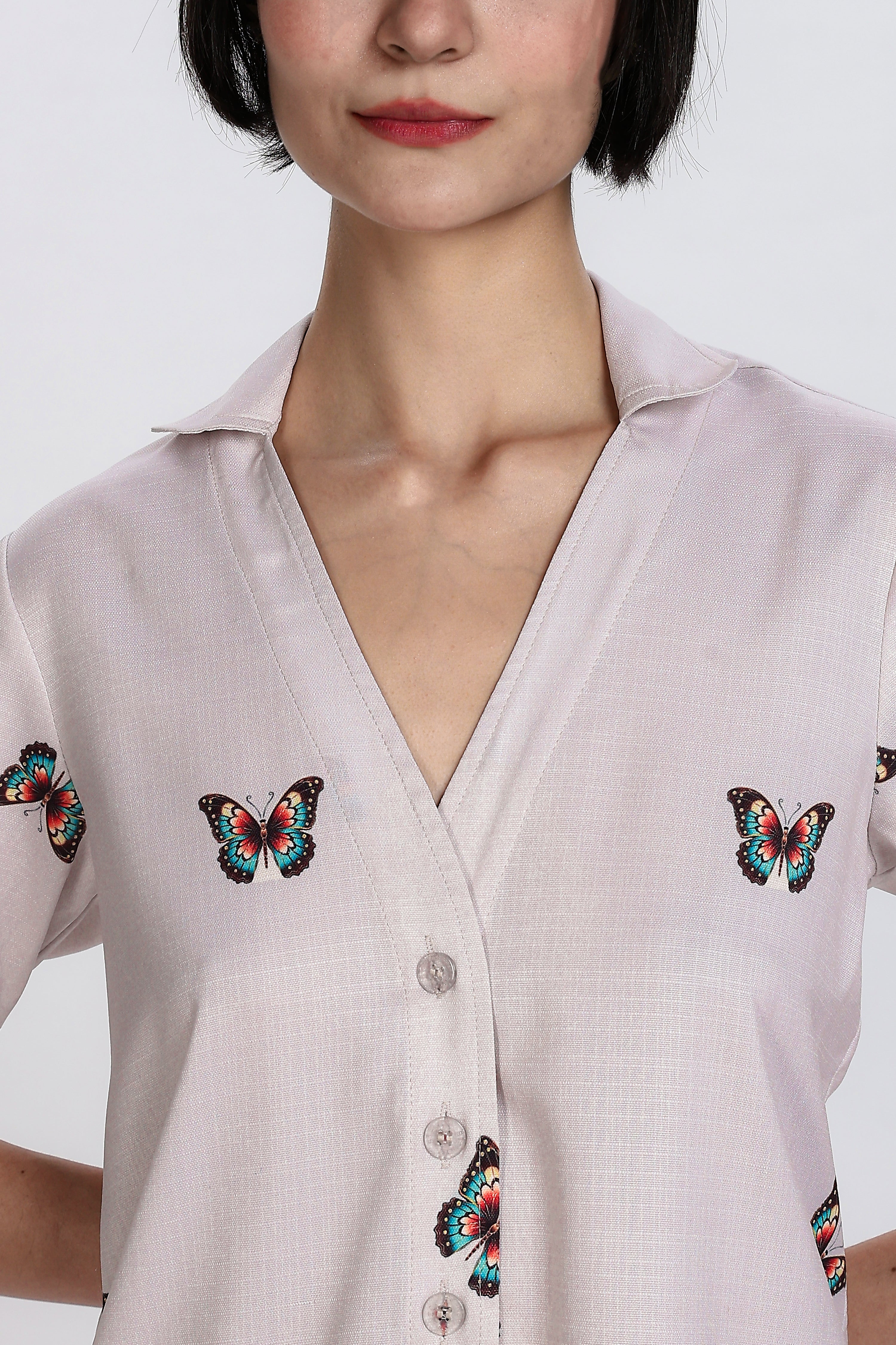 BUTTERFLY CO ORD SET-BEIGE