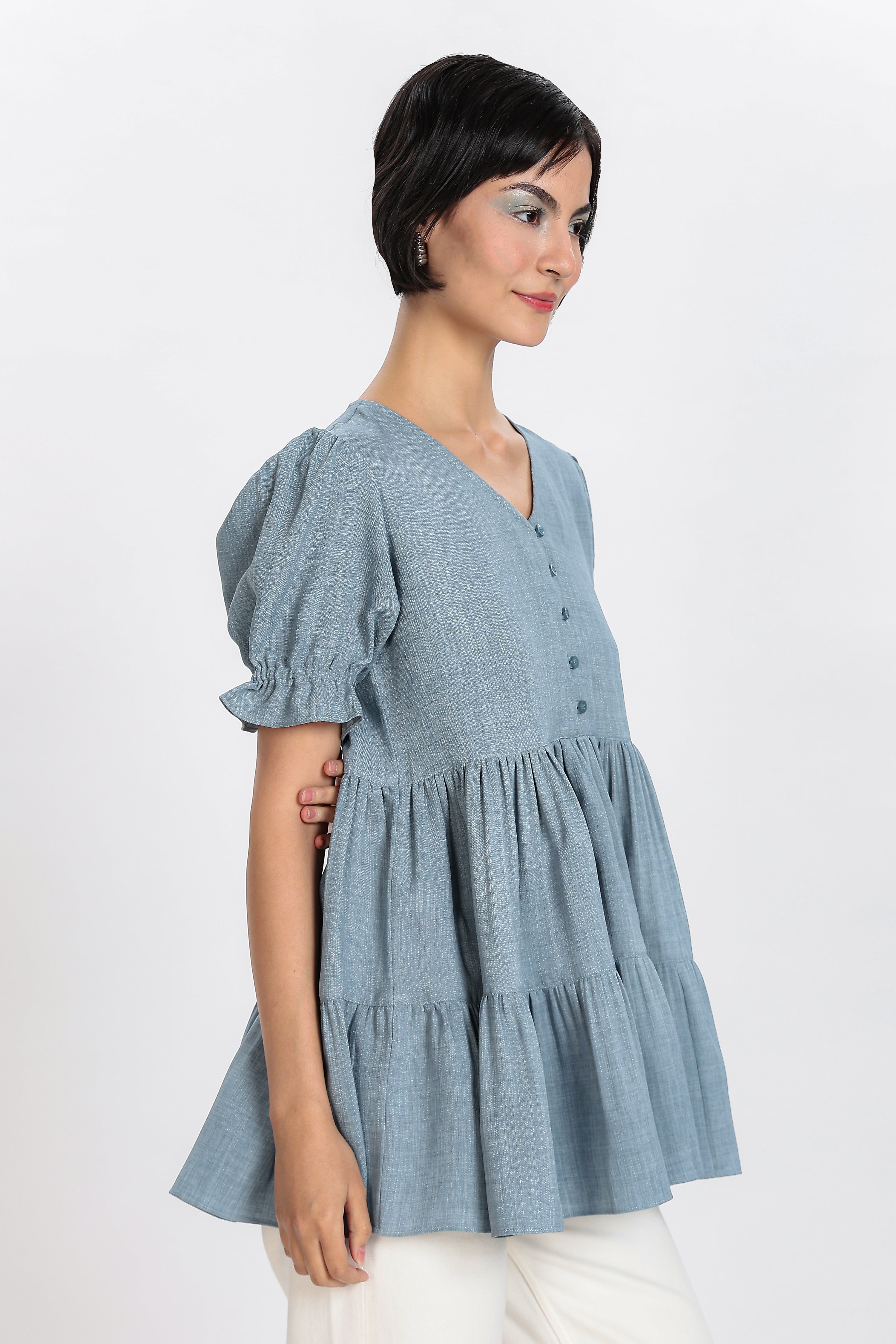 CASUAL TOP-DENIM BLUE