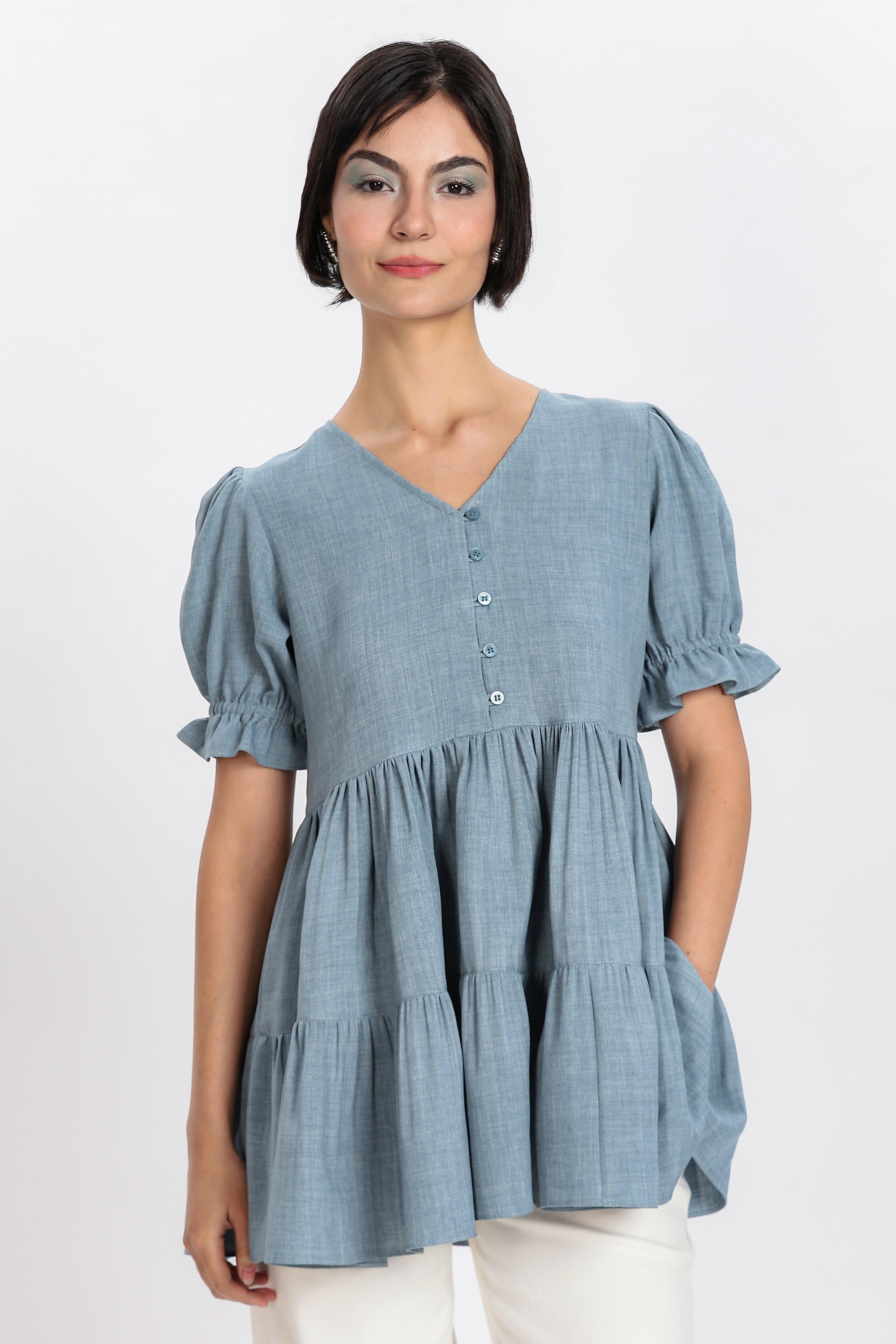 CASUAL TOP-DENIM BLUE