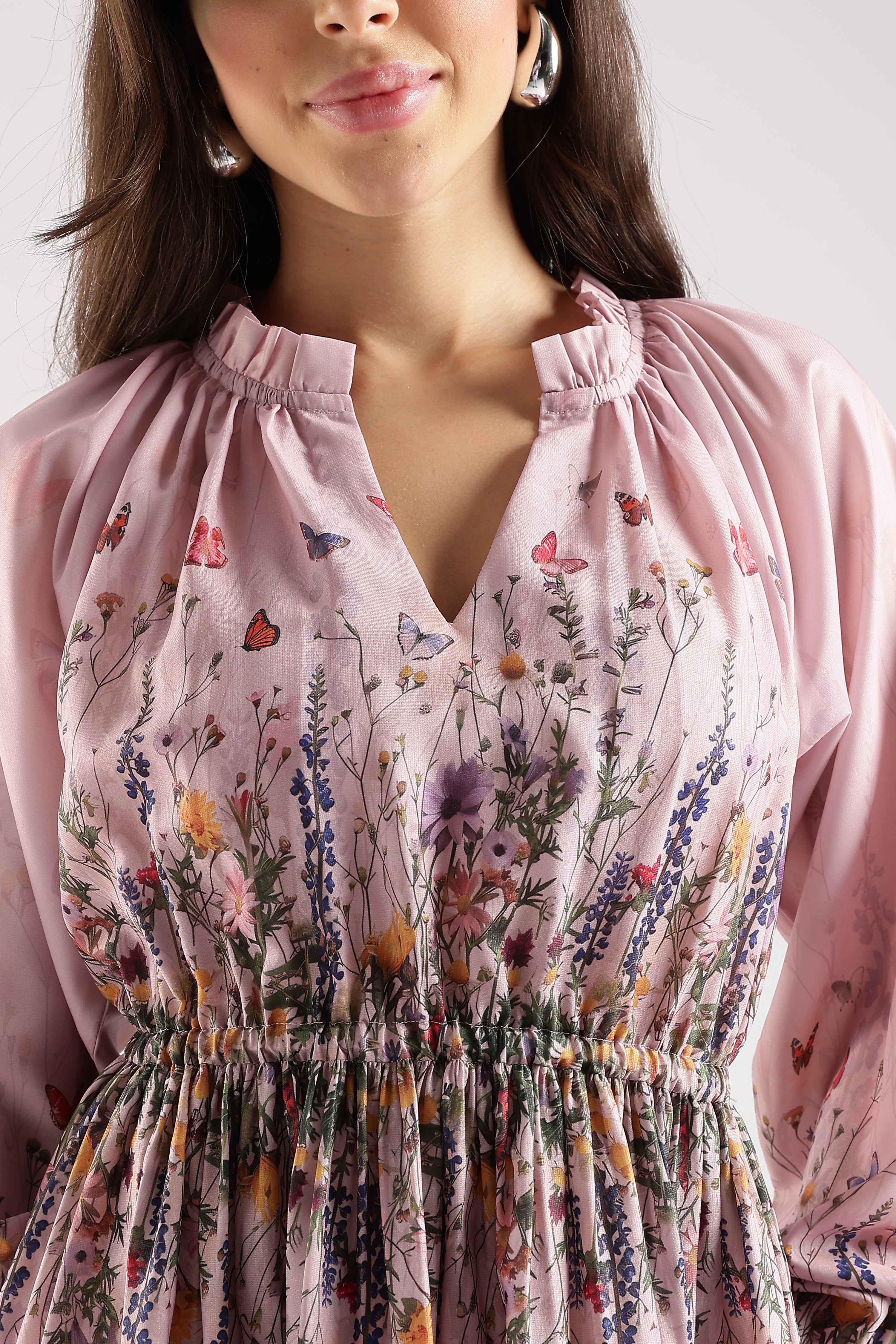 FLORAL MINI DRESS-PINK