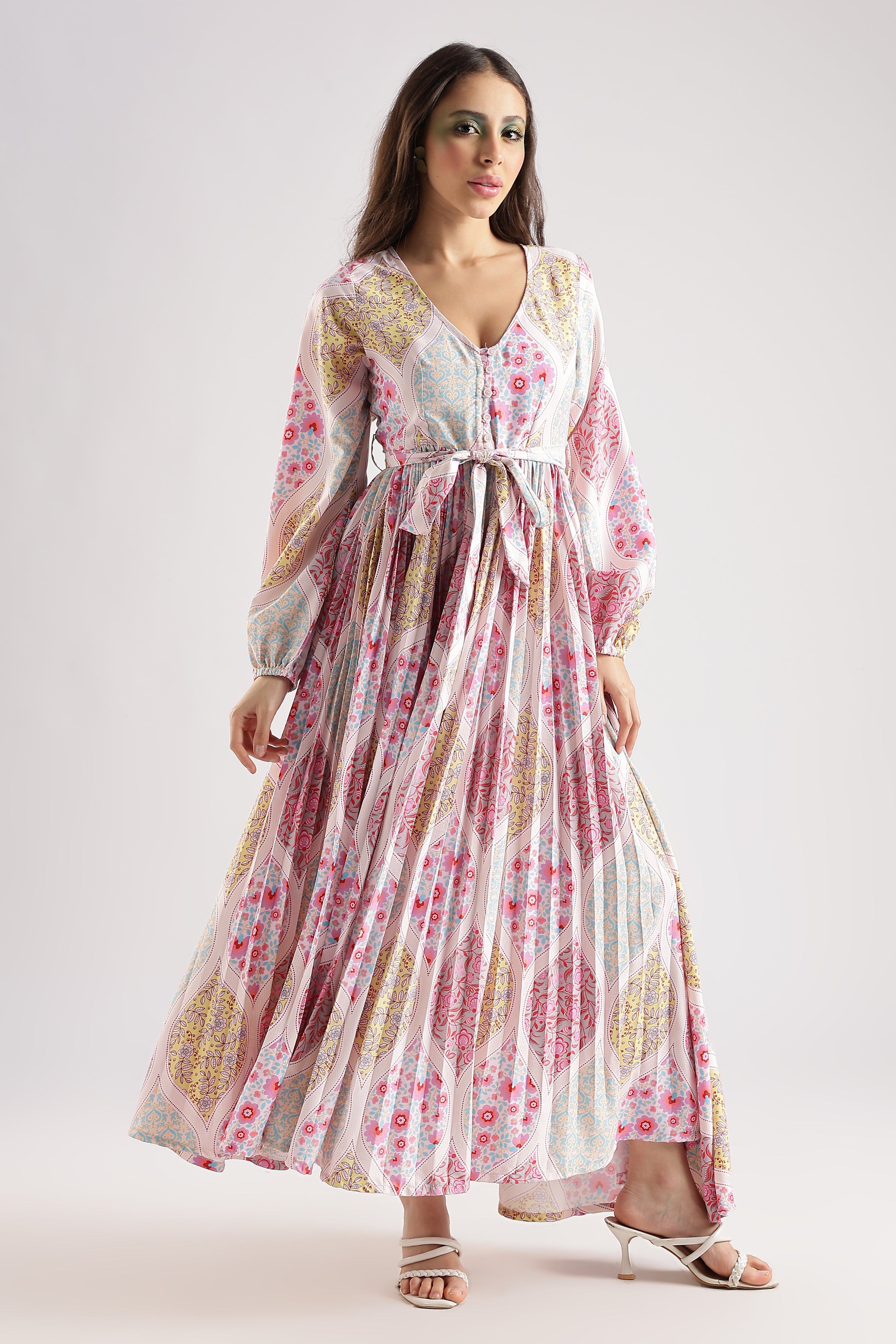PAISLEY PRINTED MAXI DRESS