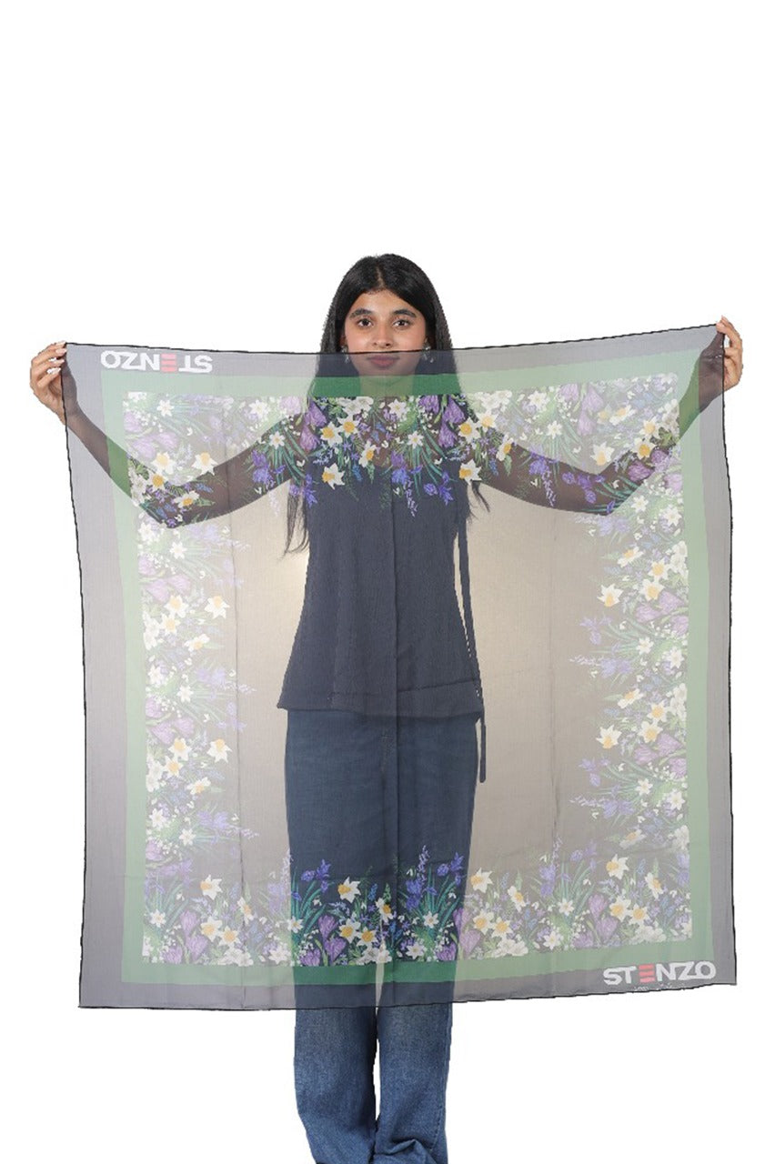 FLORAL FRAME SCARF