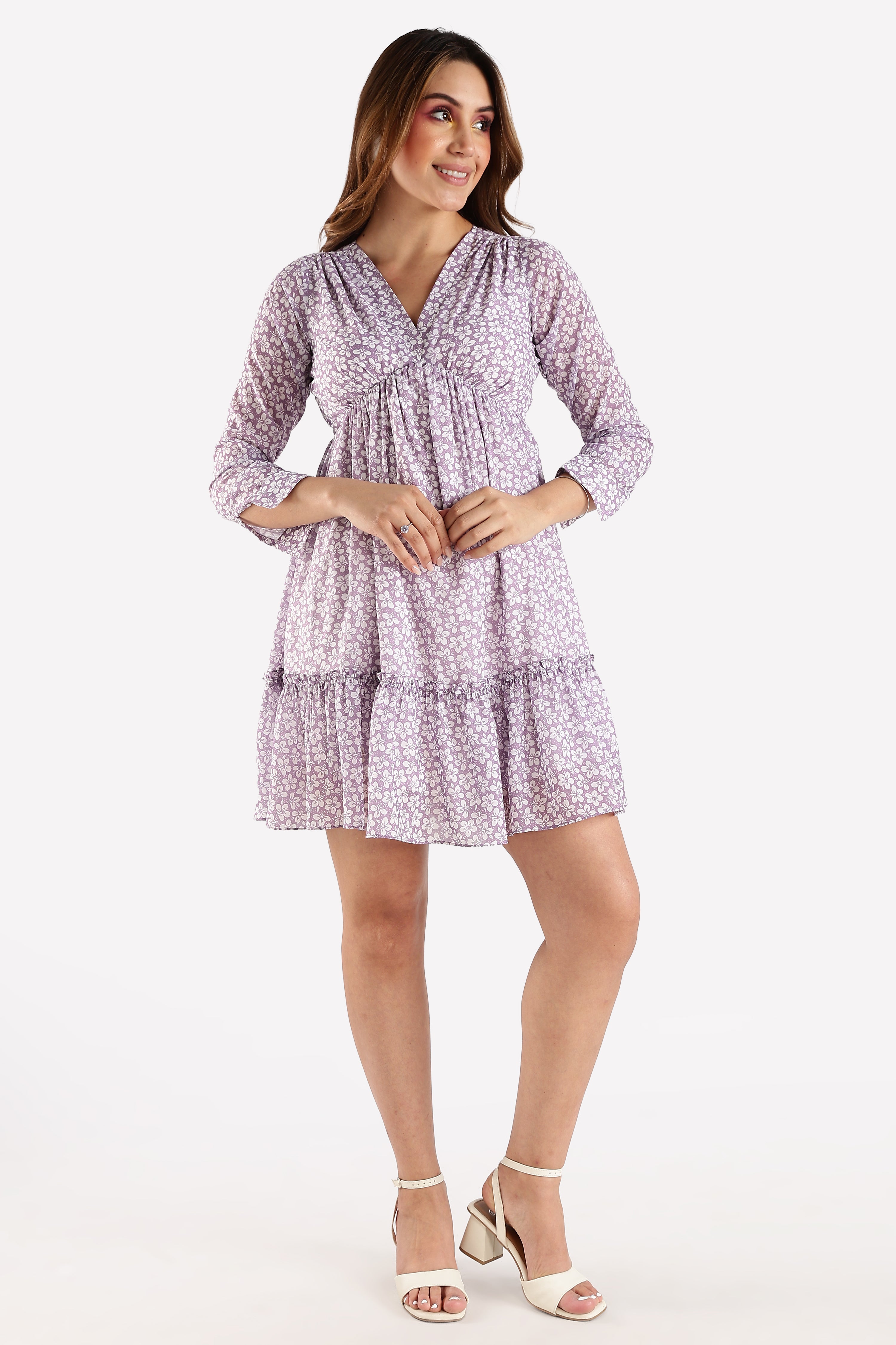 FLORA MINI DRESS-PURPLE