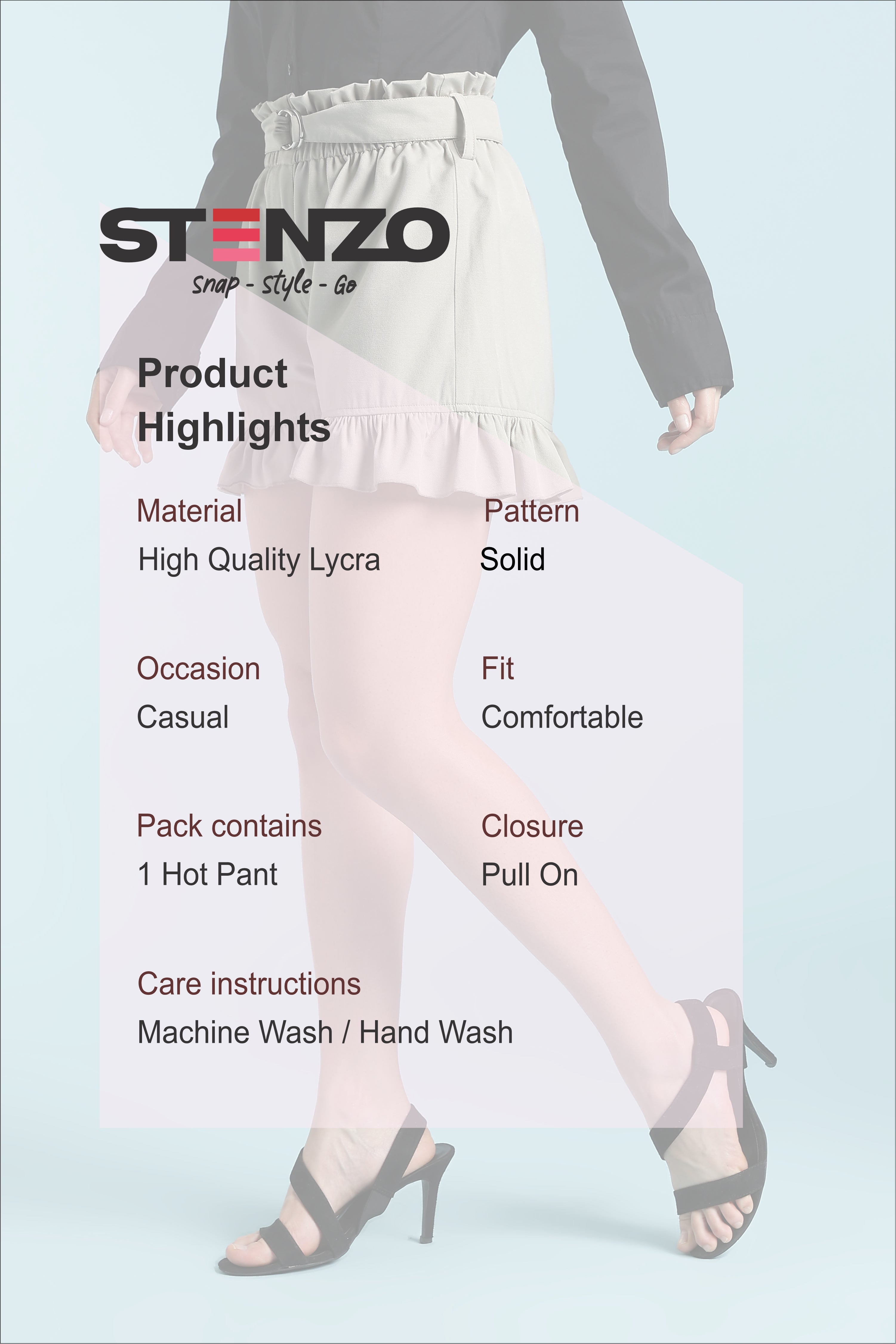 RUFFLE SHORT-LIGHT BEIGE