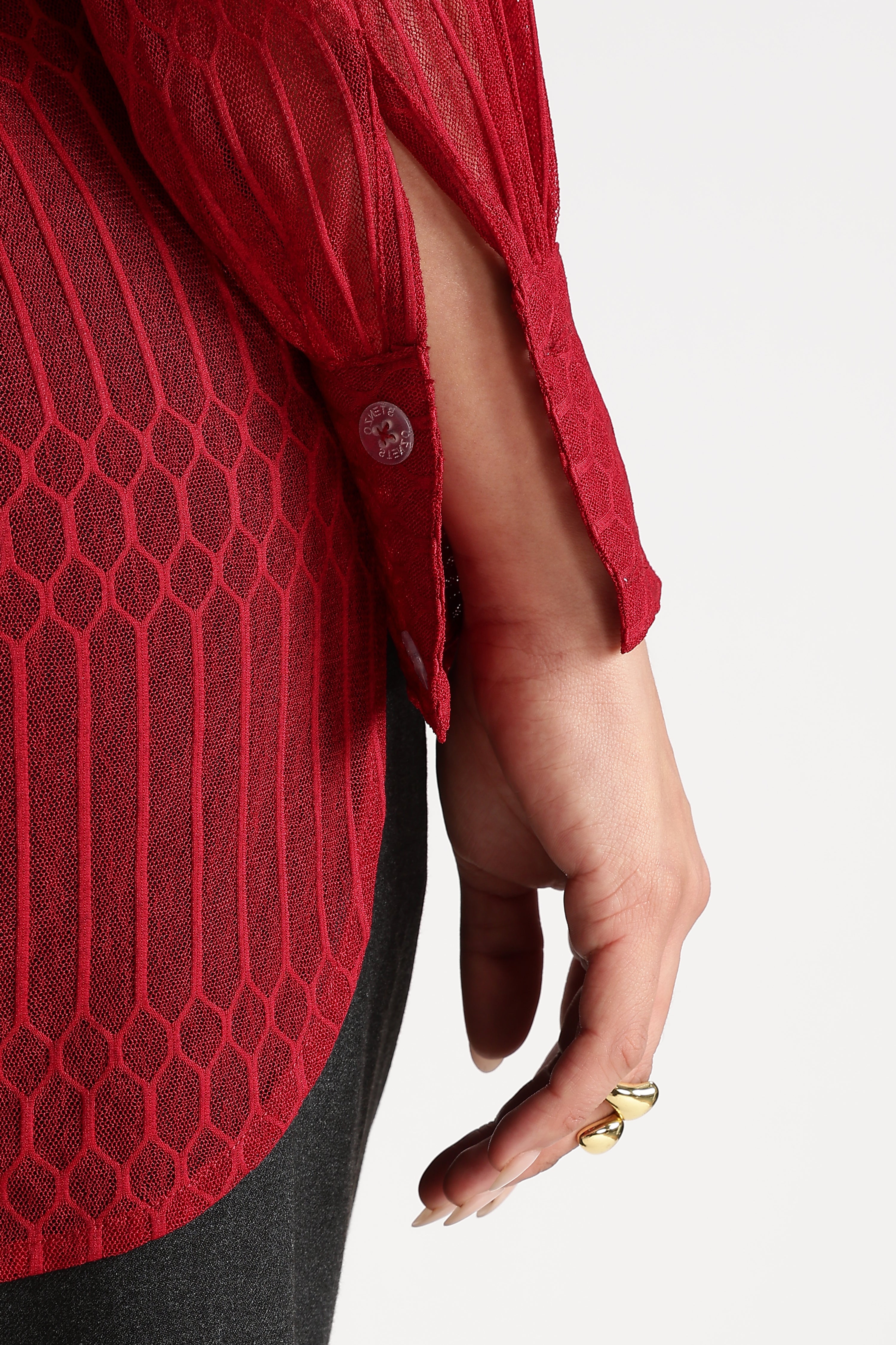 KNITTED SHIRT-MAROON