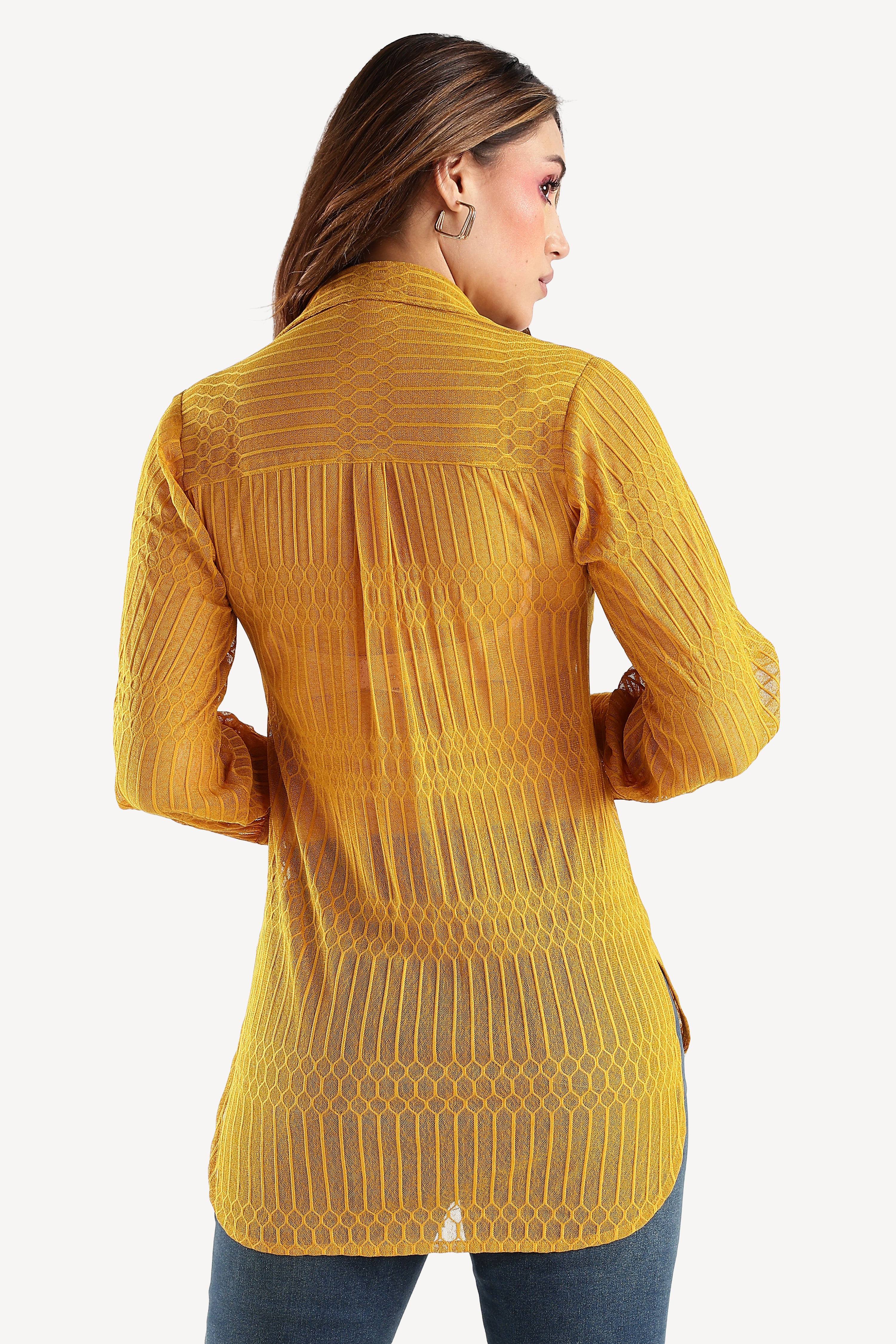 KNITTED SHIRT-MUSTARD