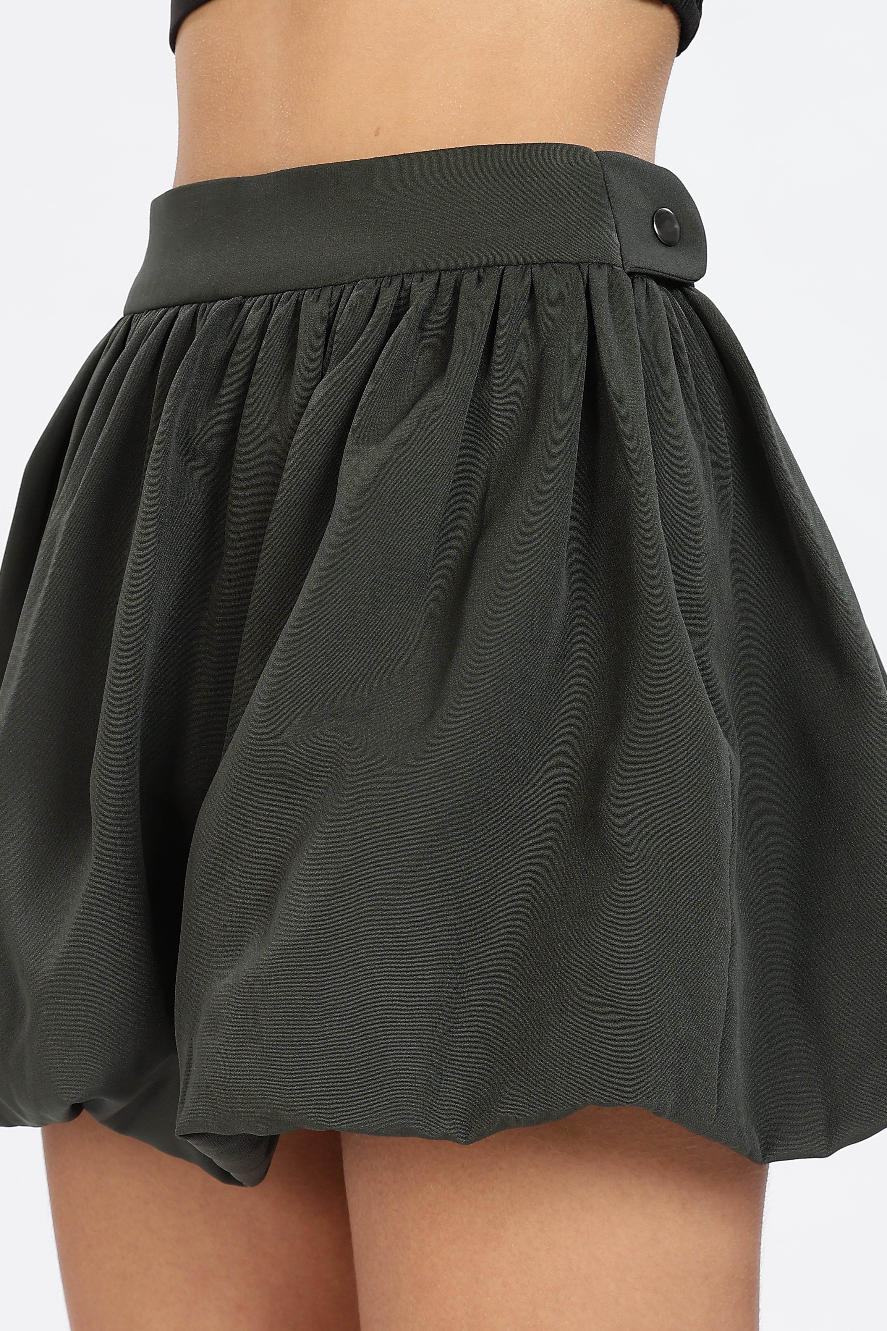 BALLOON SKIRT-OLIVE