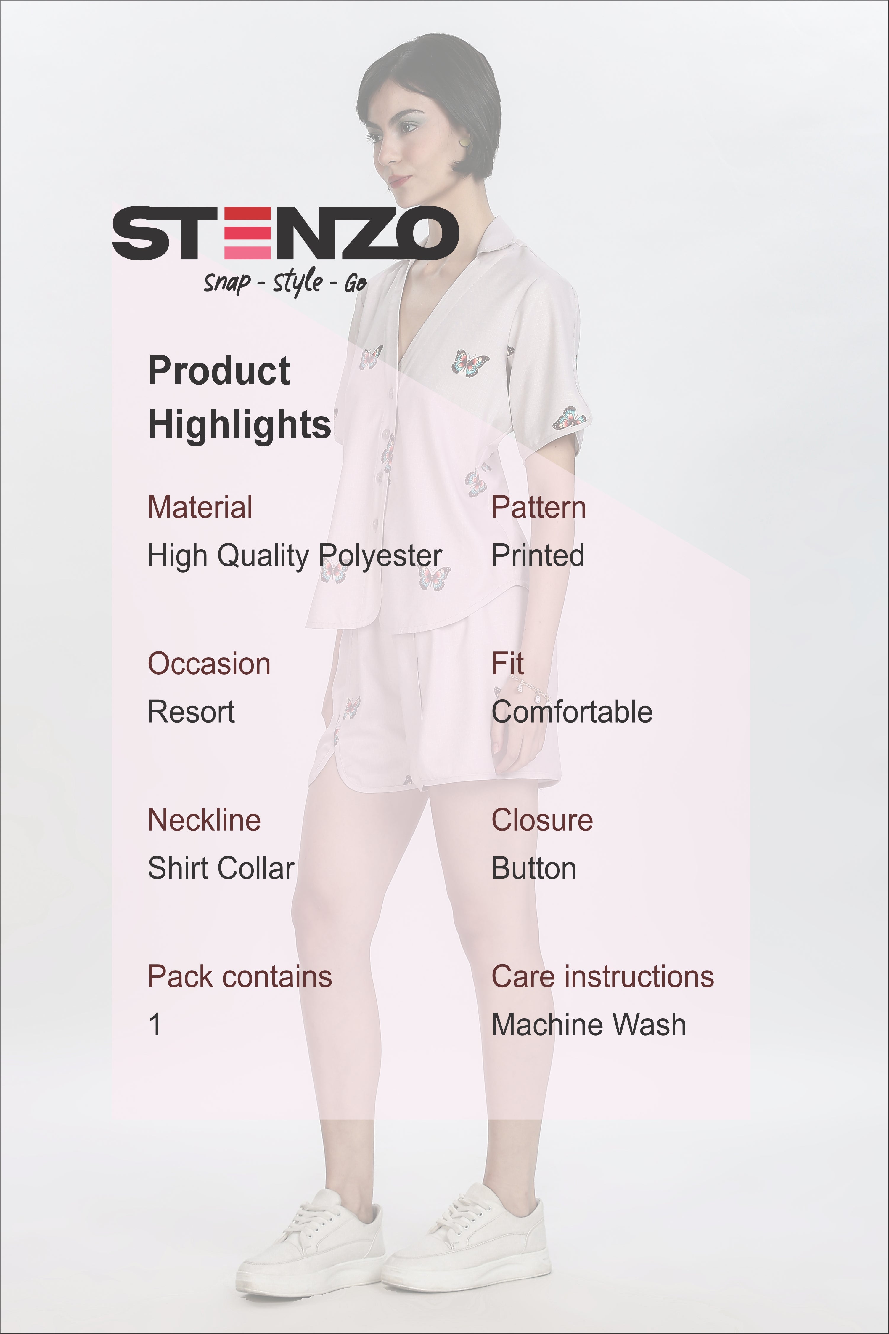 BUTTERFLY CO ORD SET-BEIGE