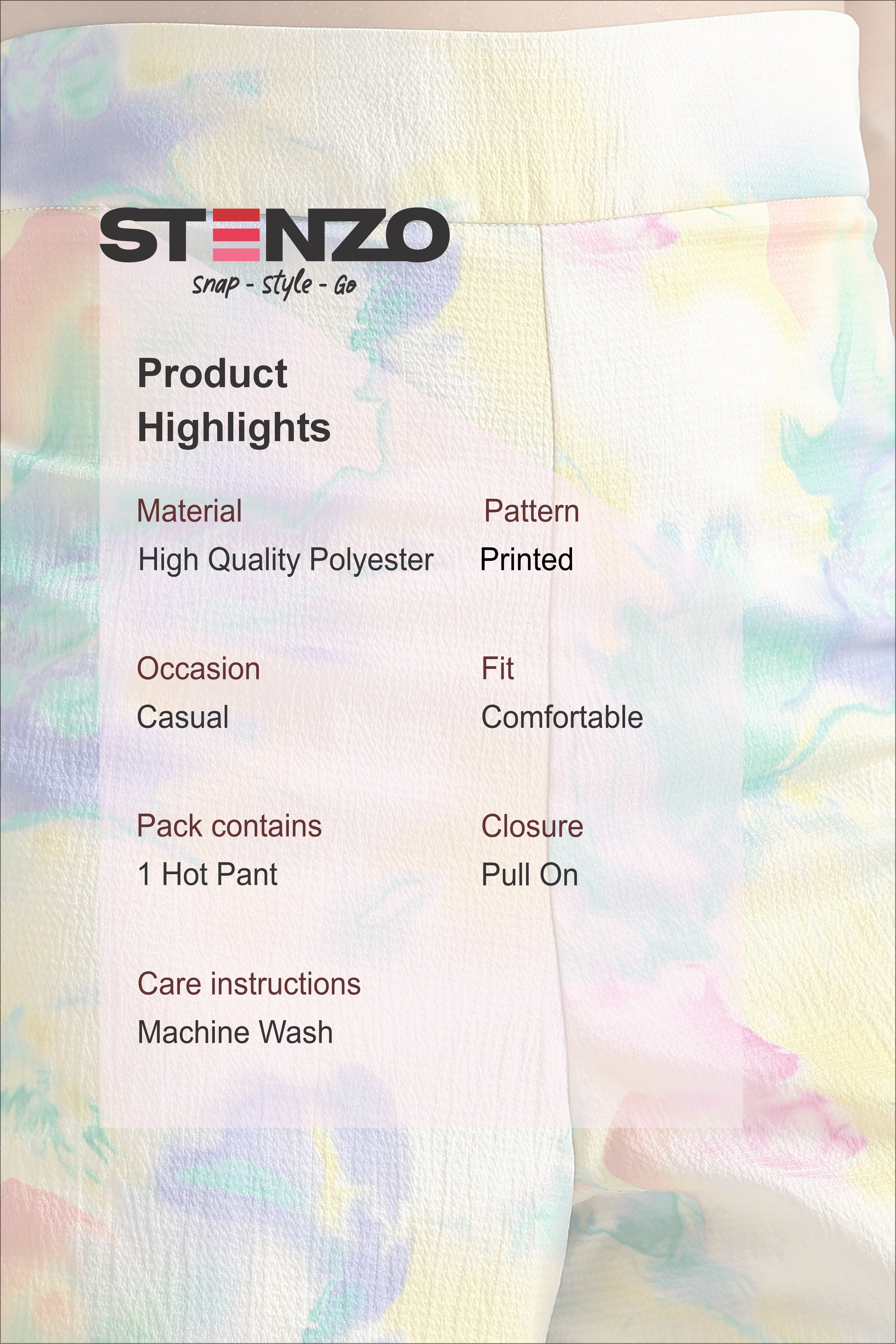 MARBLE PRINT HOT PANT