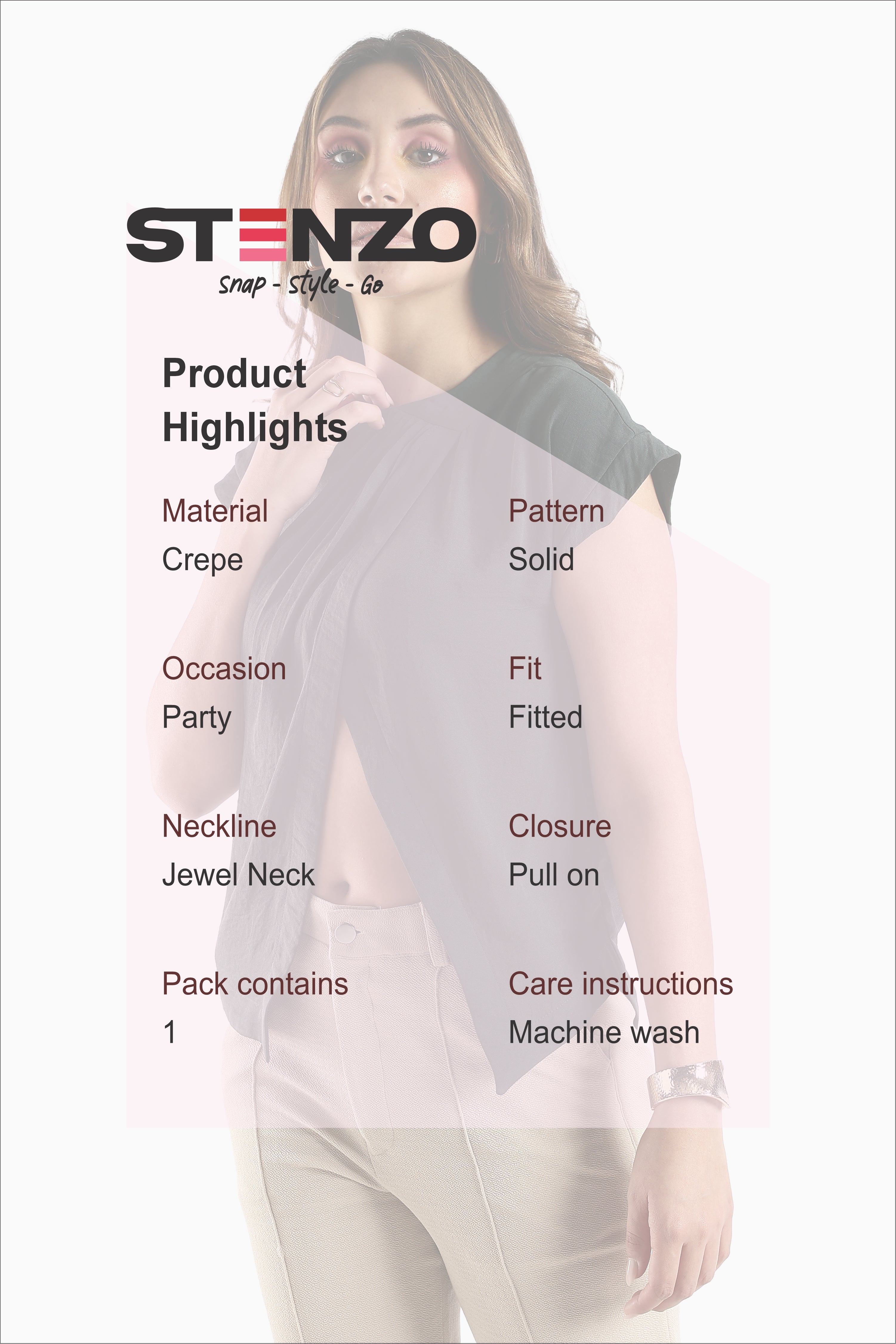 STYLISH DRAPPED TOP-GREEN