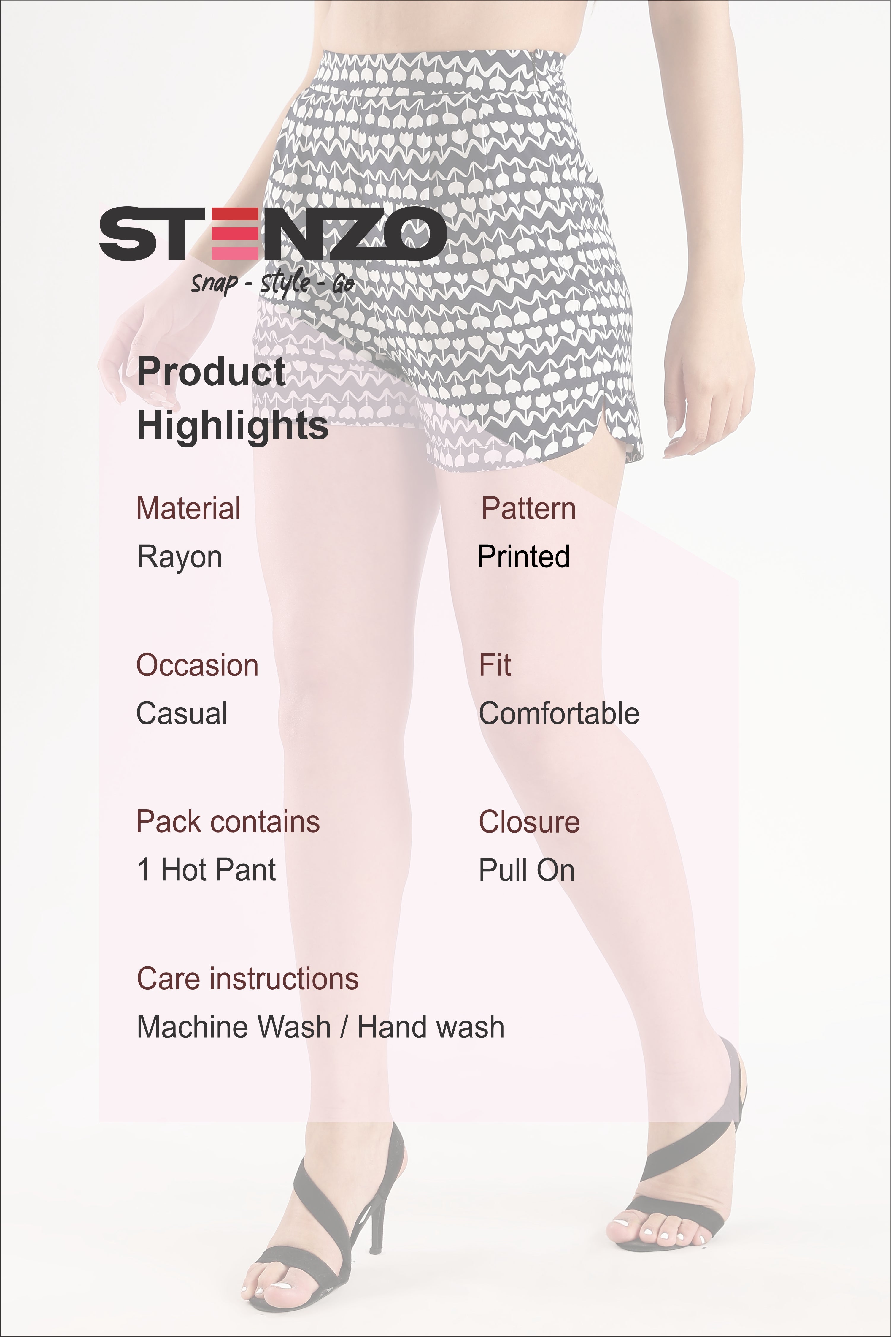 TULIP HOT PANT-BLACK