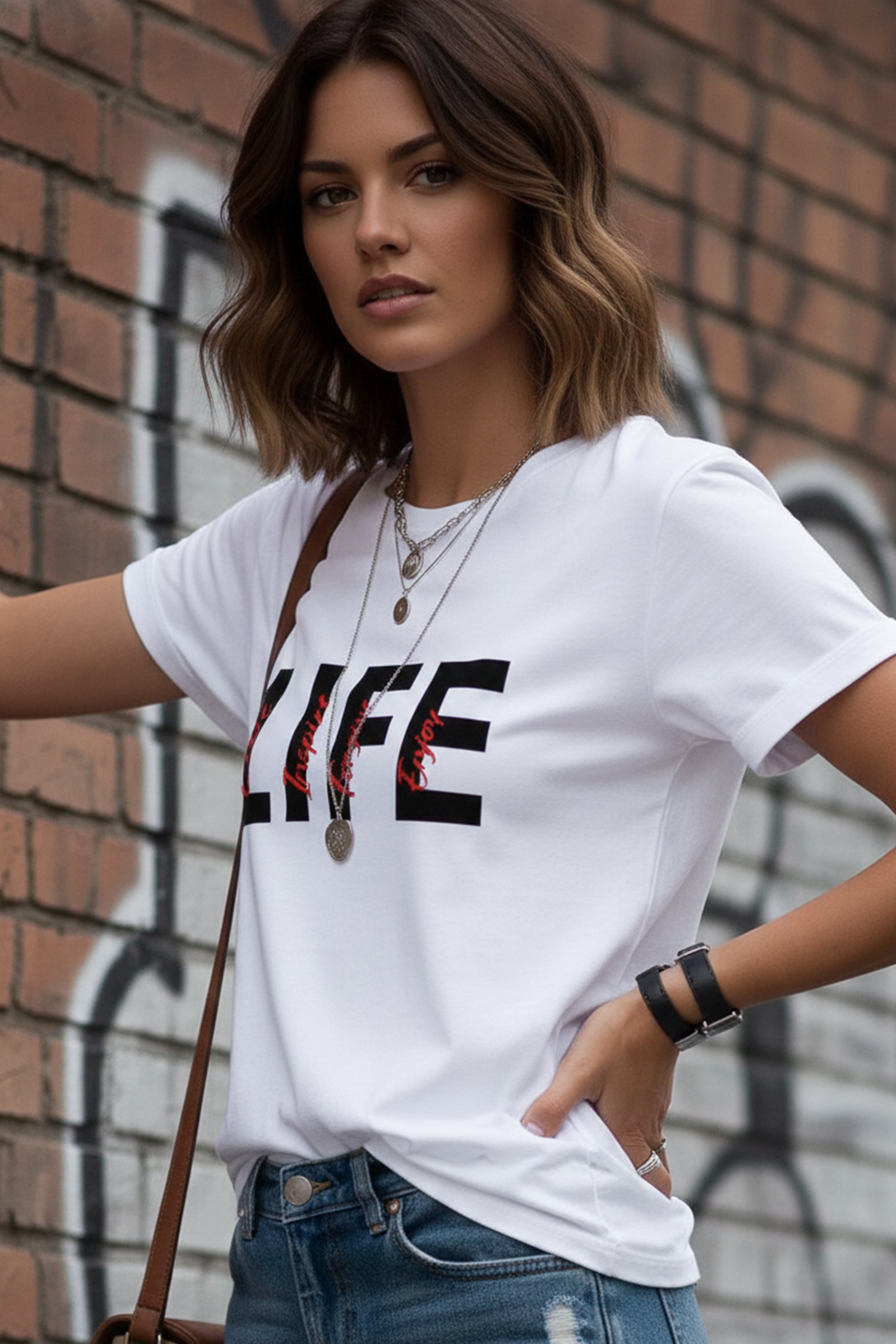 LIFE GRAPHIC PRINTED REGULAR TEE