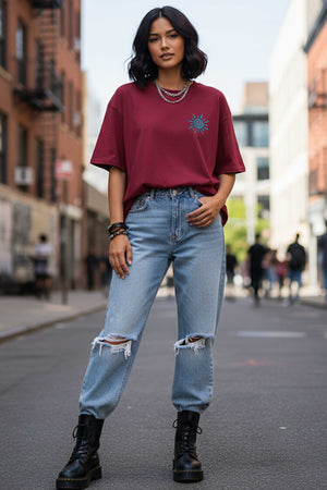 BLUE SPIRAL OVERSIZED TEE