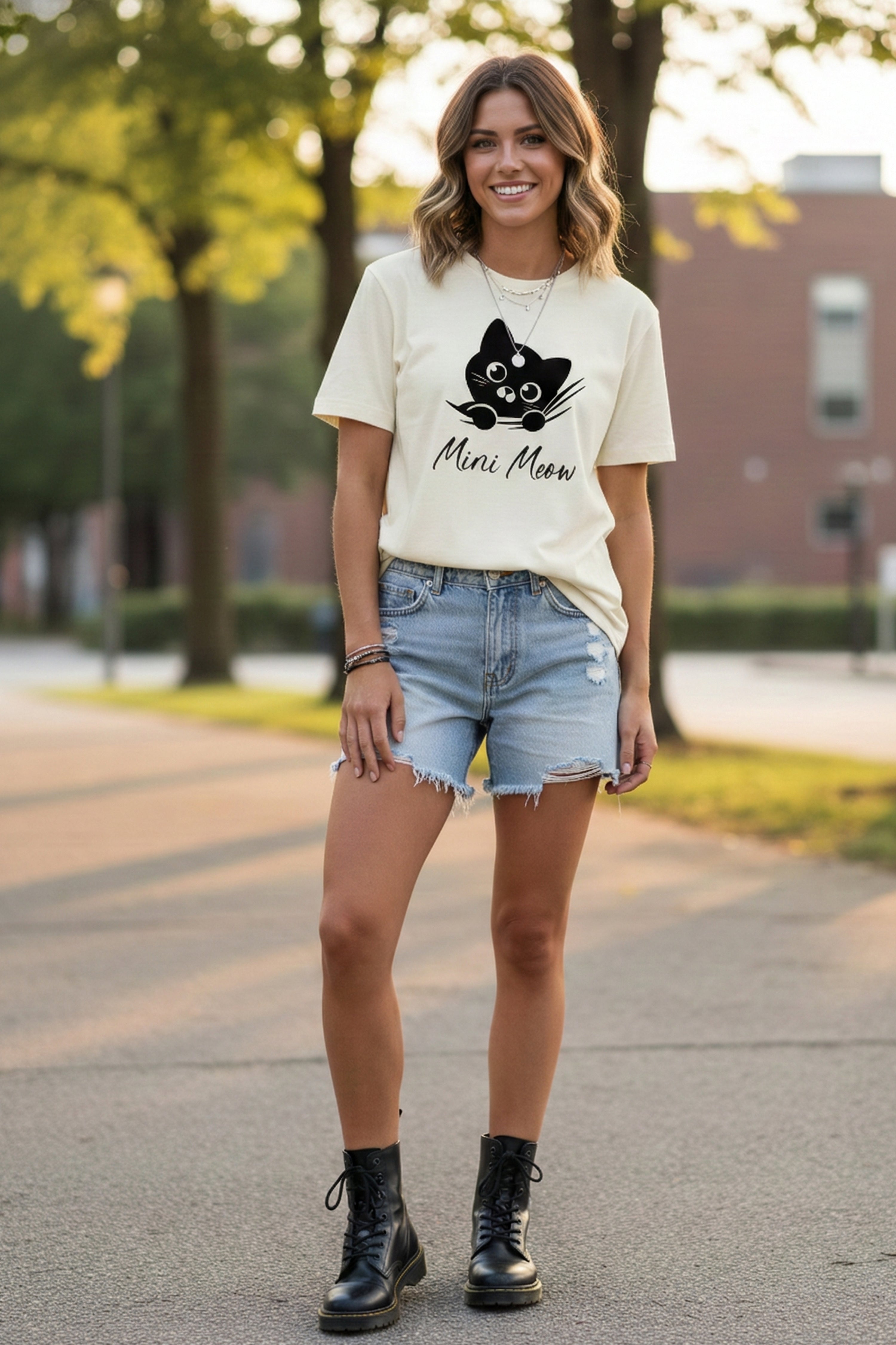 CAT GRAPHIC PRINTED REGULAR TEE