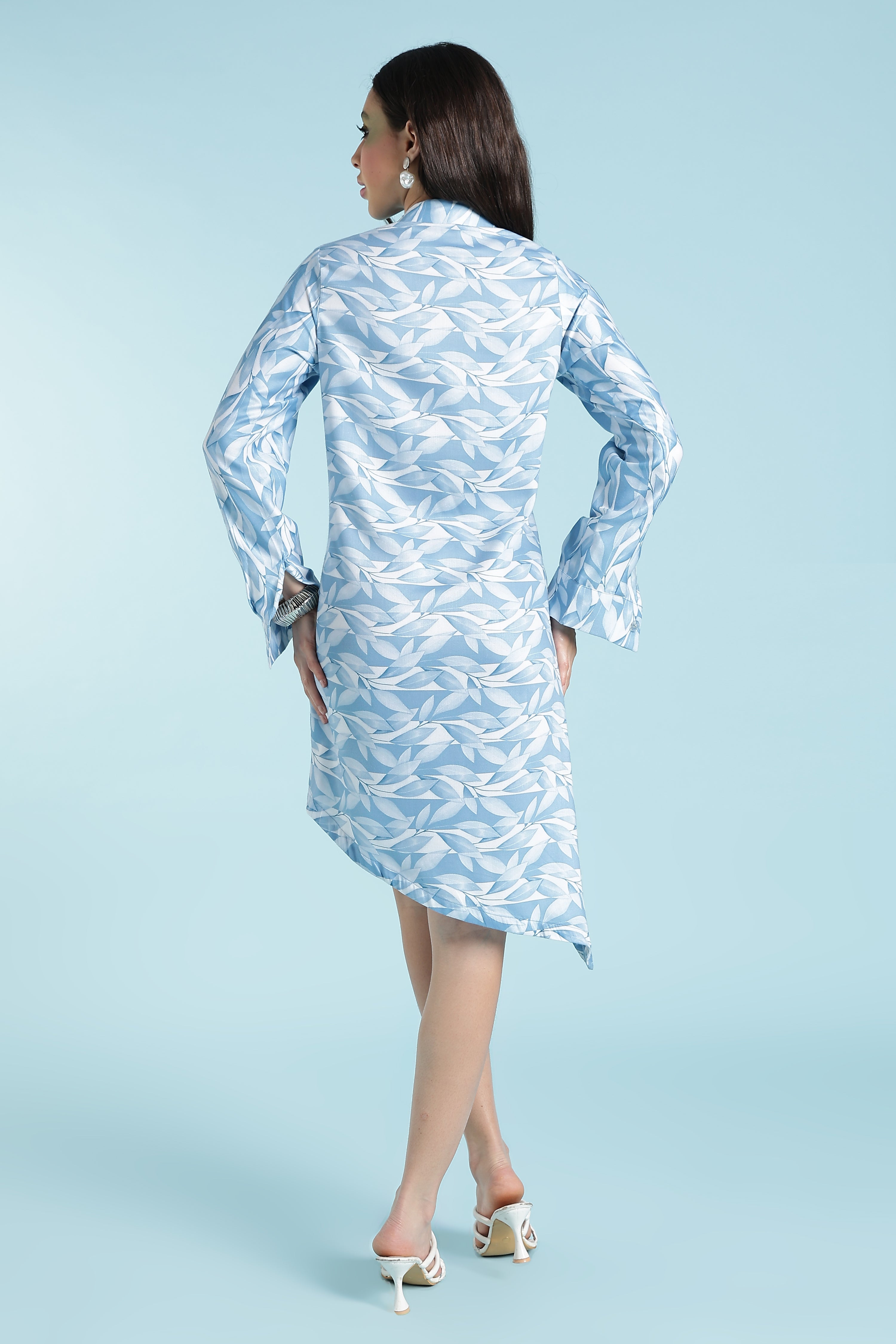 LEAFY SHIRT-BLUE