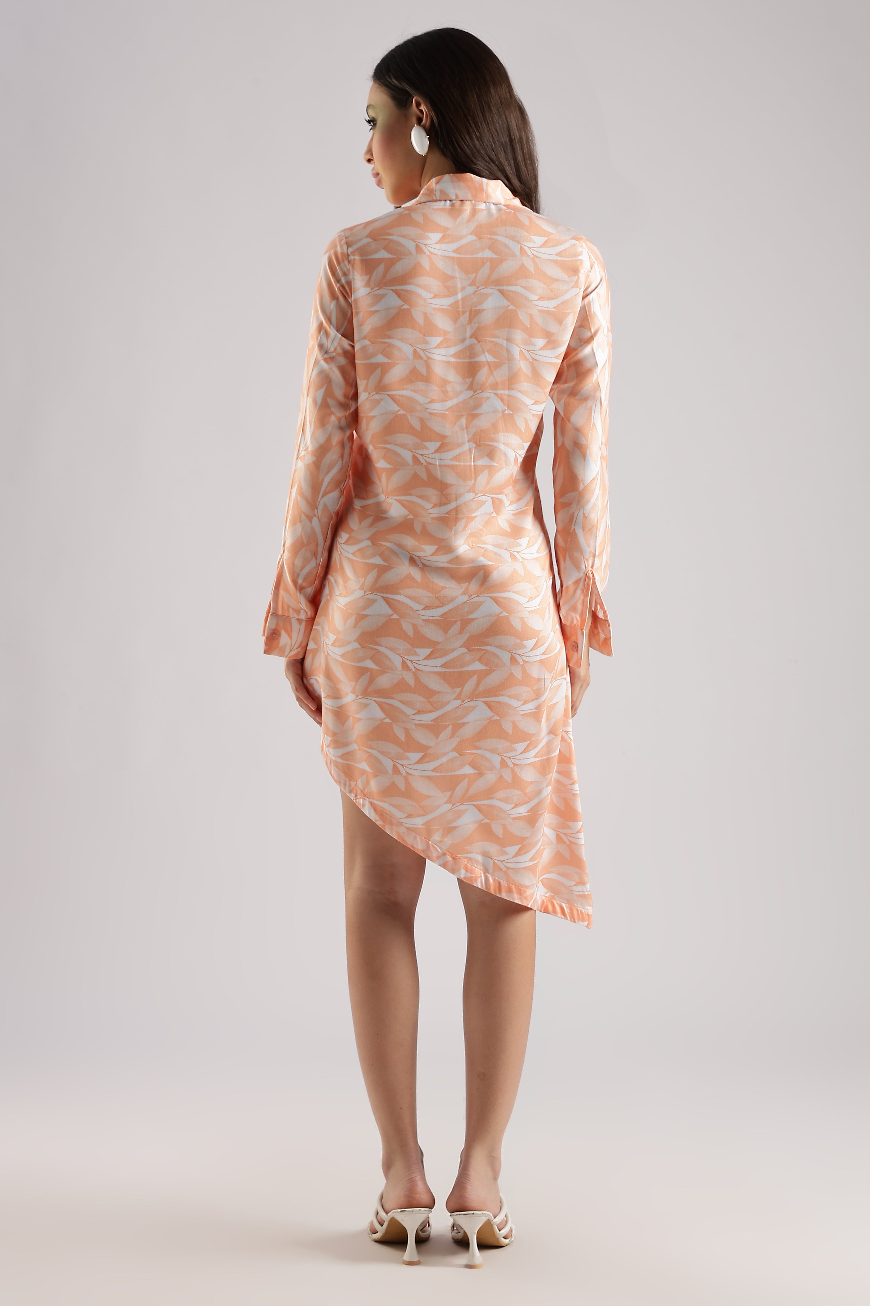 LEAFY SHIRT-PEACH