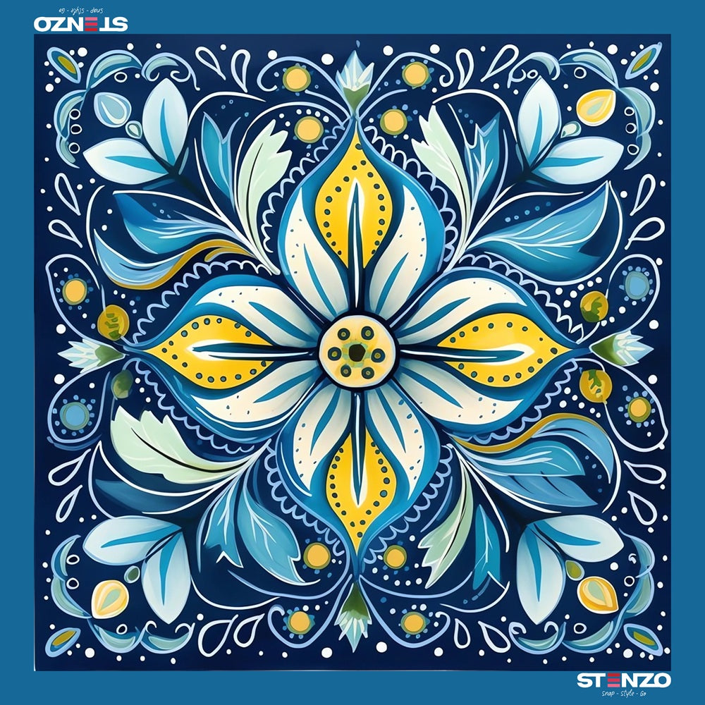 BLUE FLOWER SCARF