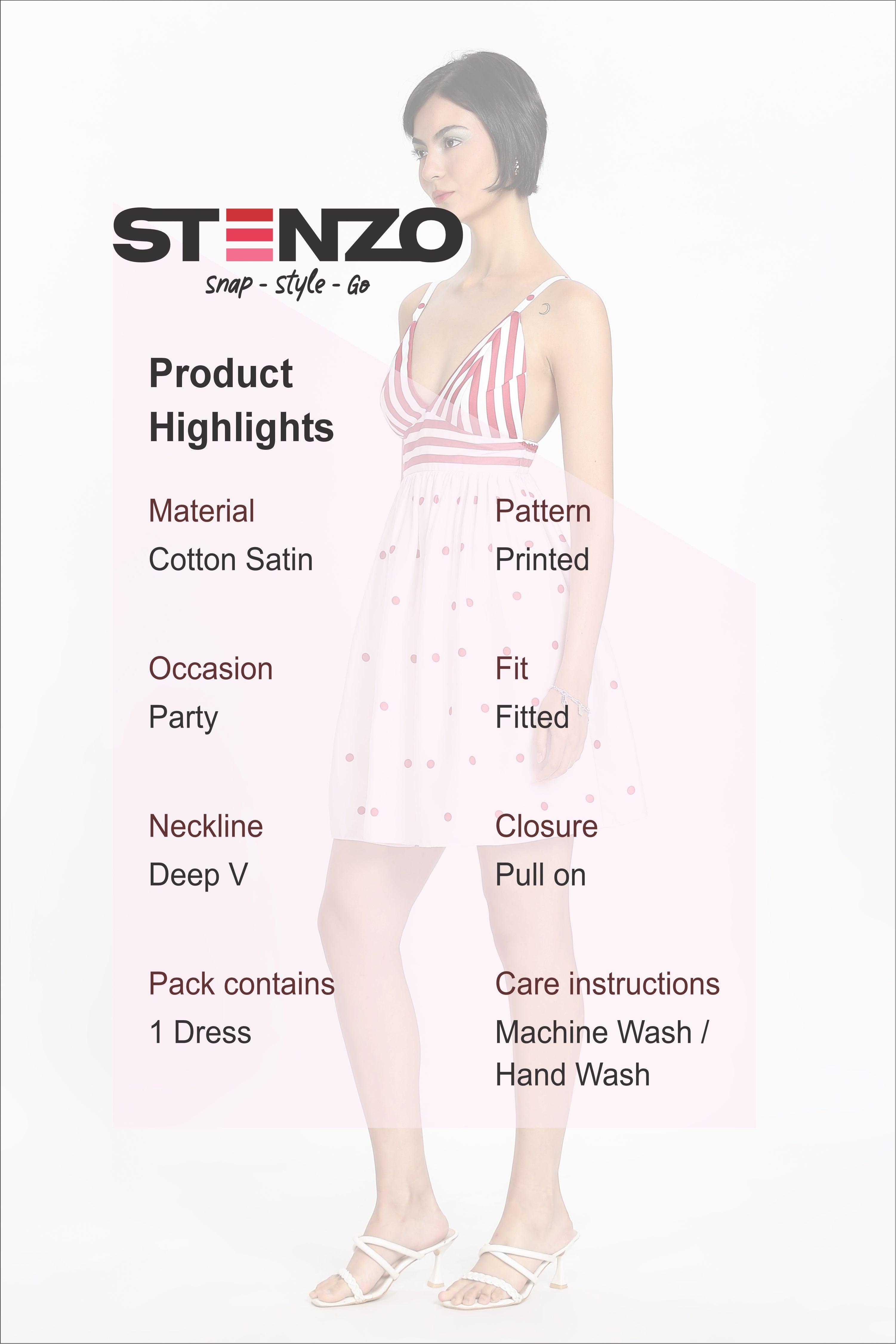 POLKA DOT MINI DRESS-RED