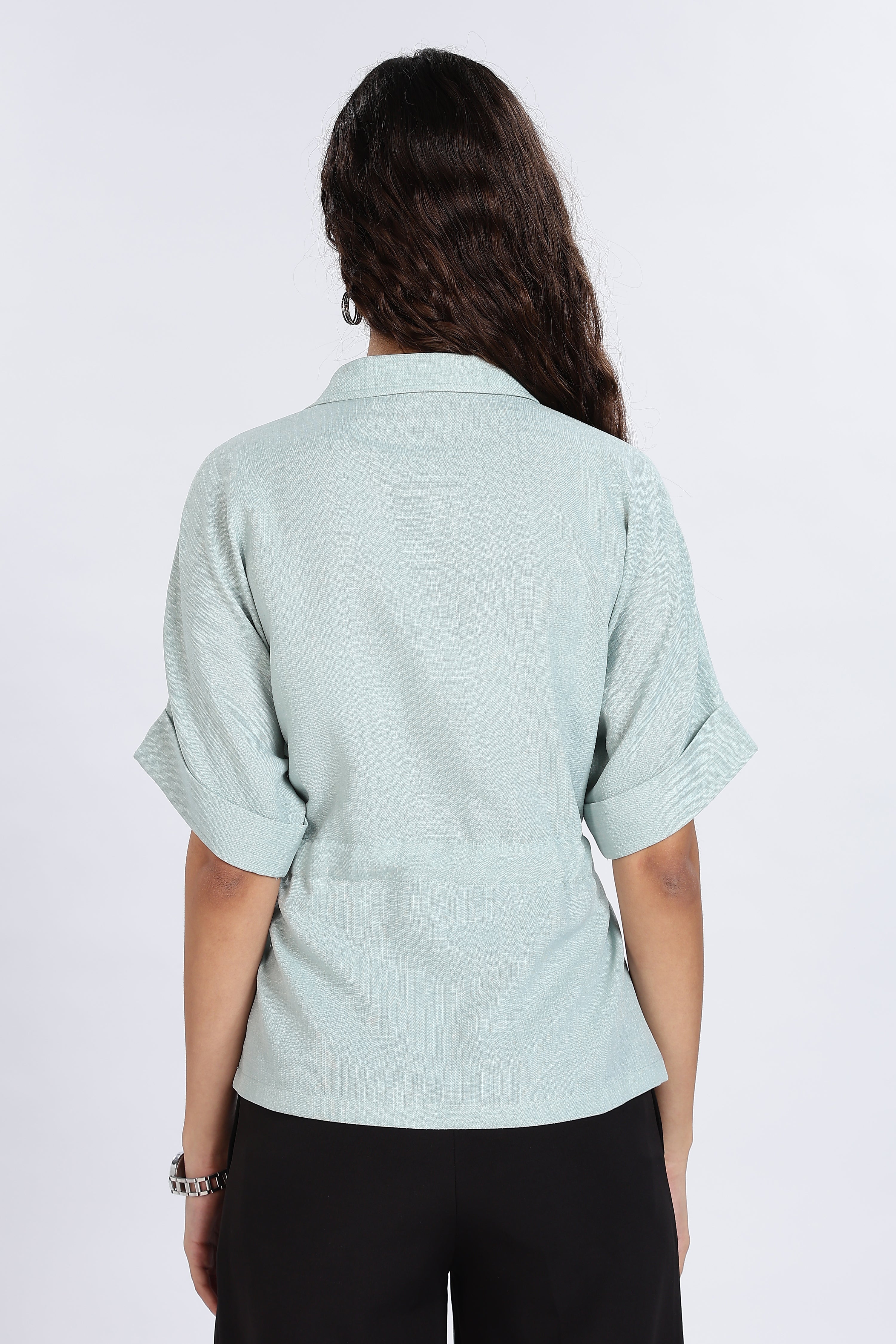 LINEN SHIRT-GREEN