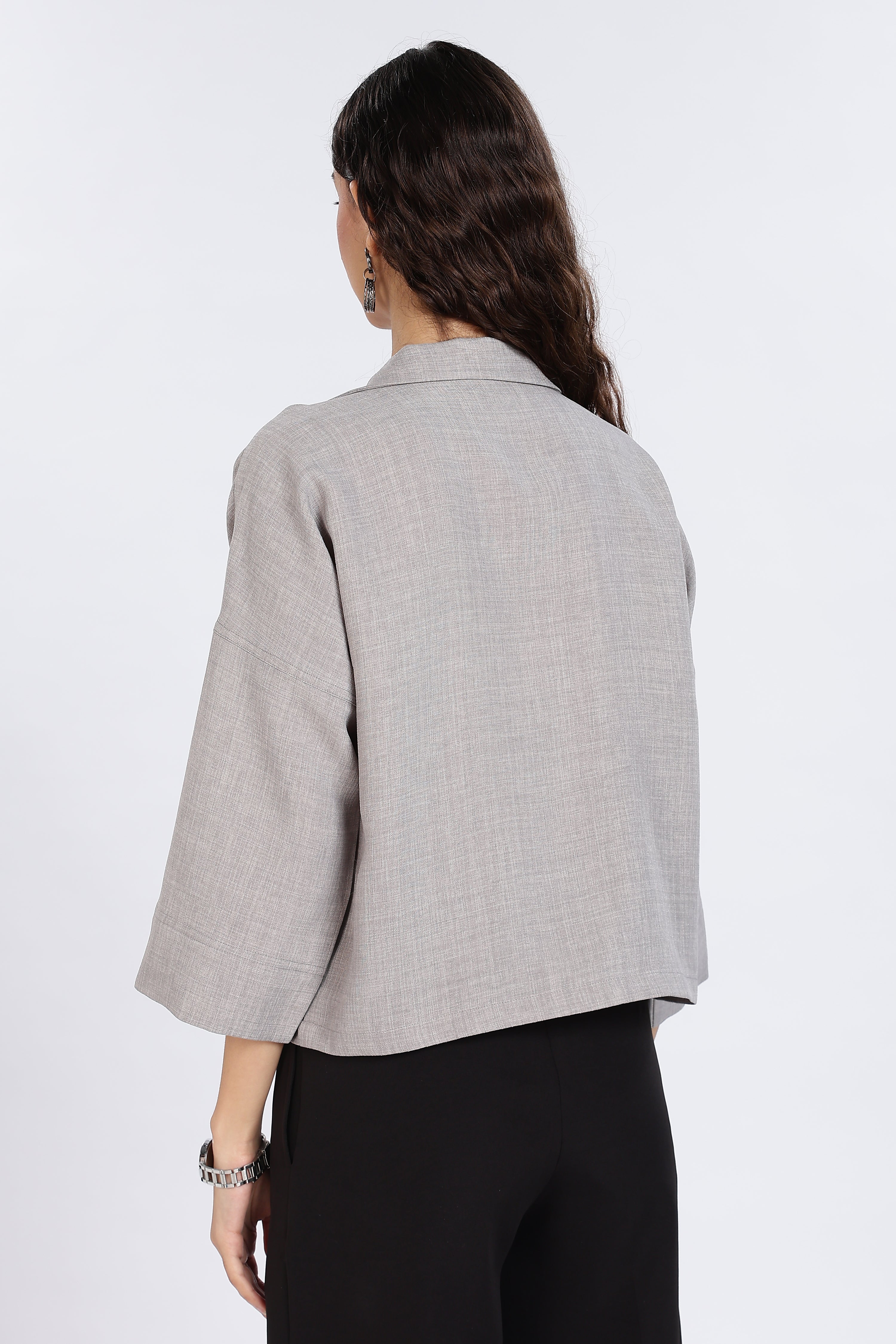 SUPER LINEN SHIRT-GREY