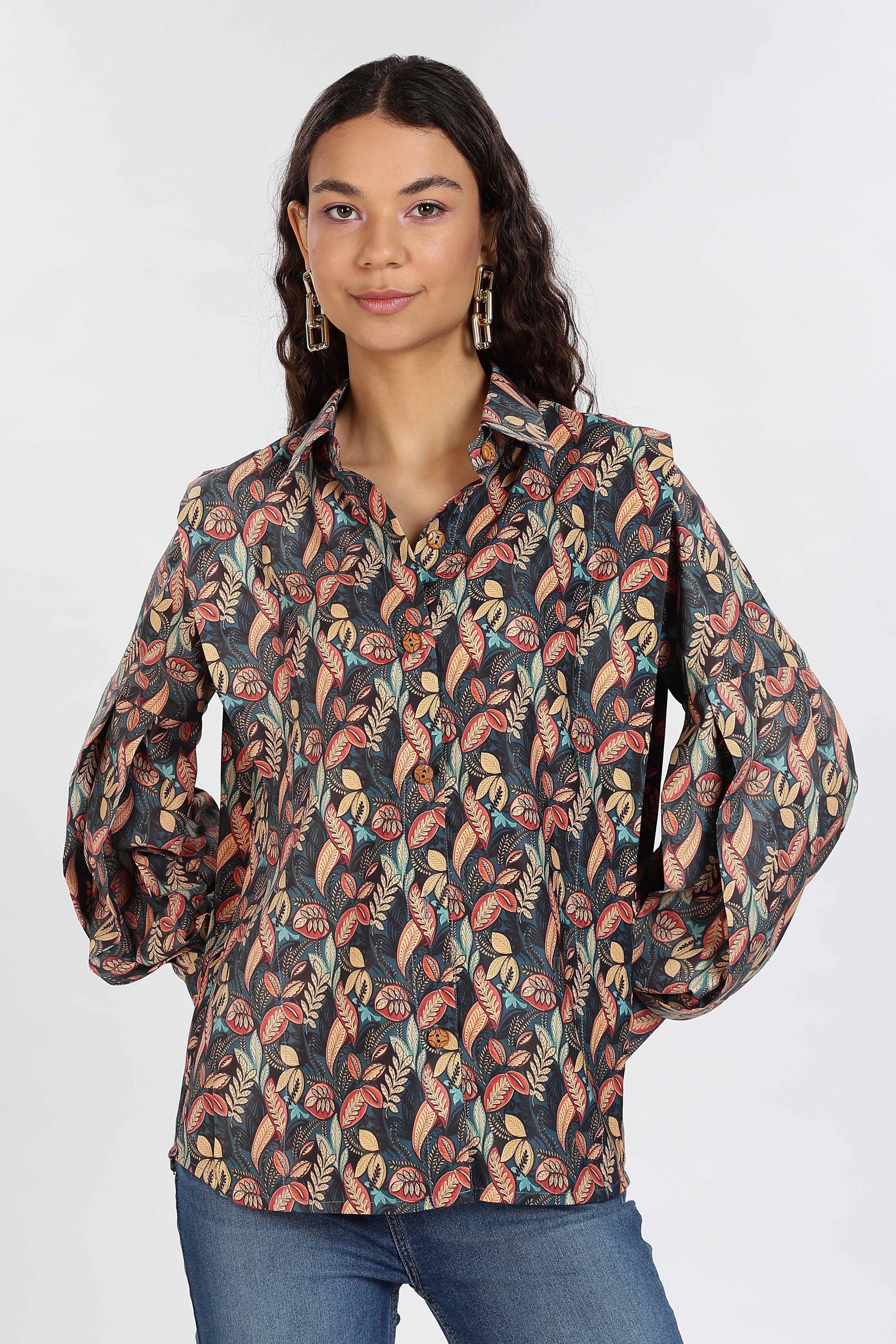 PRINTED SHIRT-BLUE