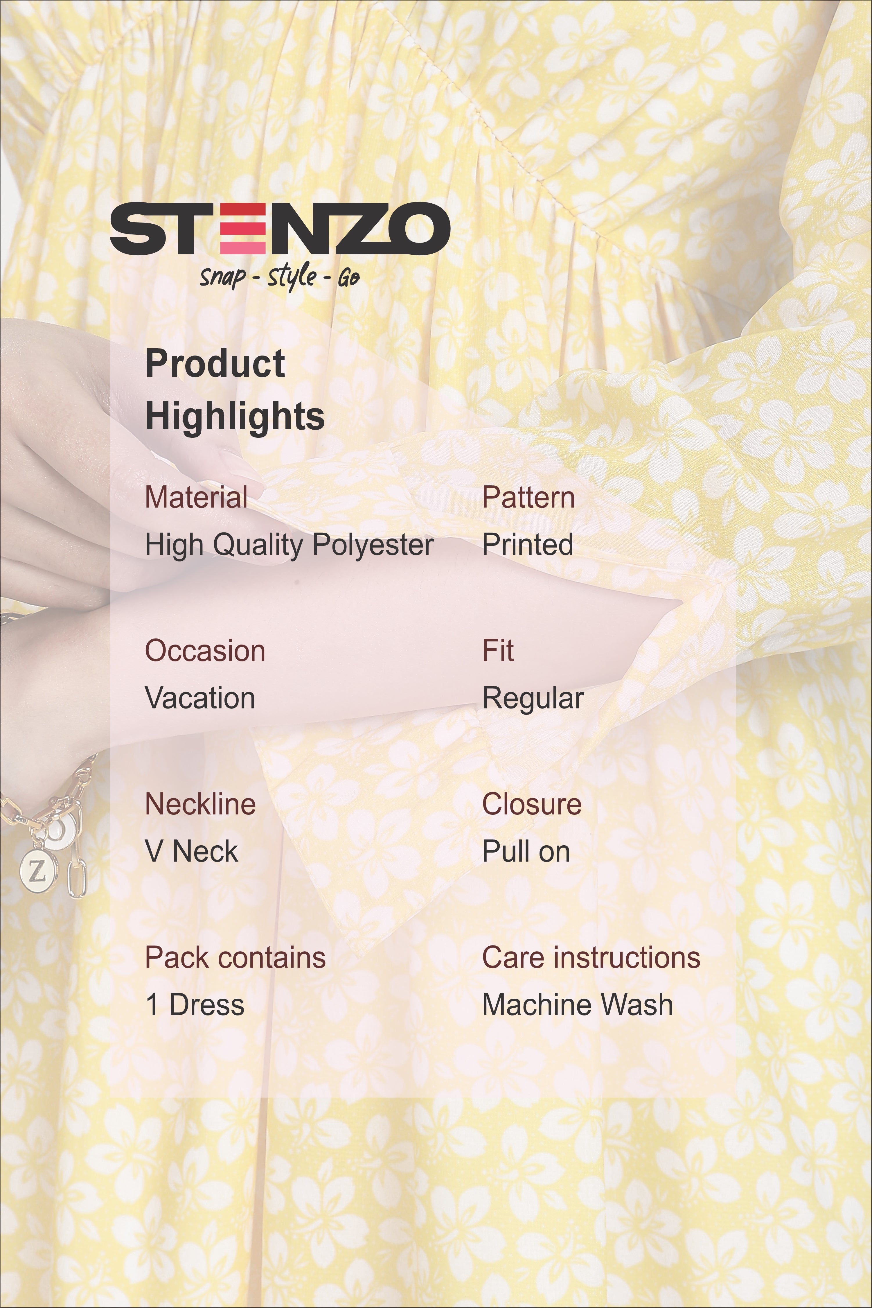 FLORA MINI DRESS-YELLOW