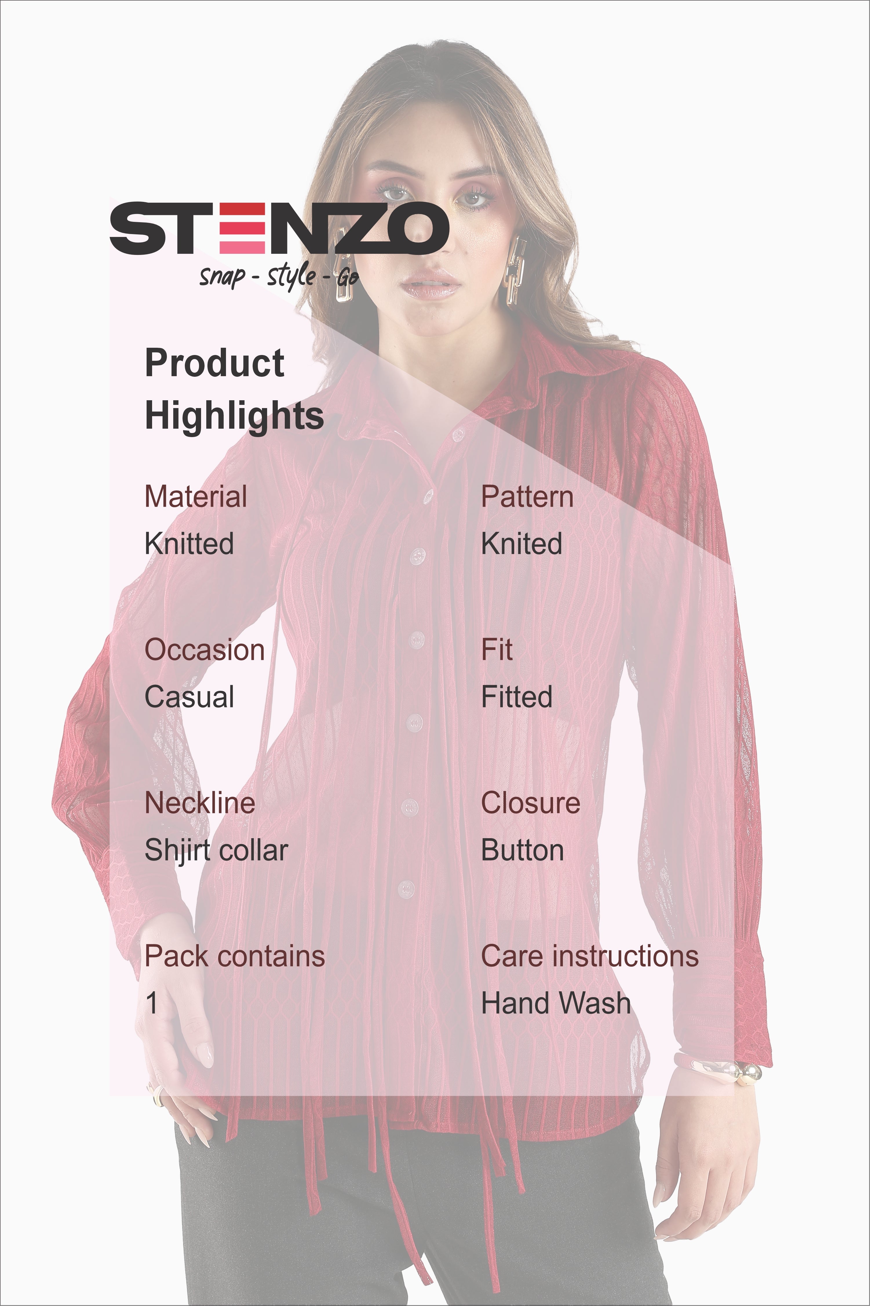 KNITTED SHIRT-MAROON